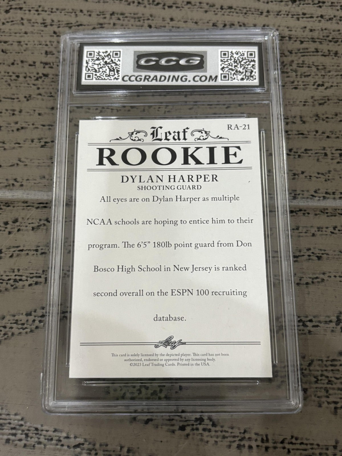 Dylan Harper 2023 Leaf Rookie Achievements CCG 10 RC