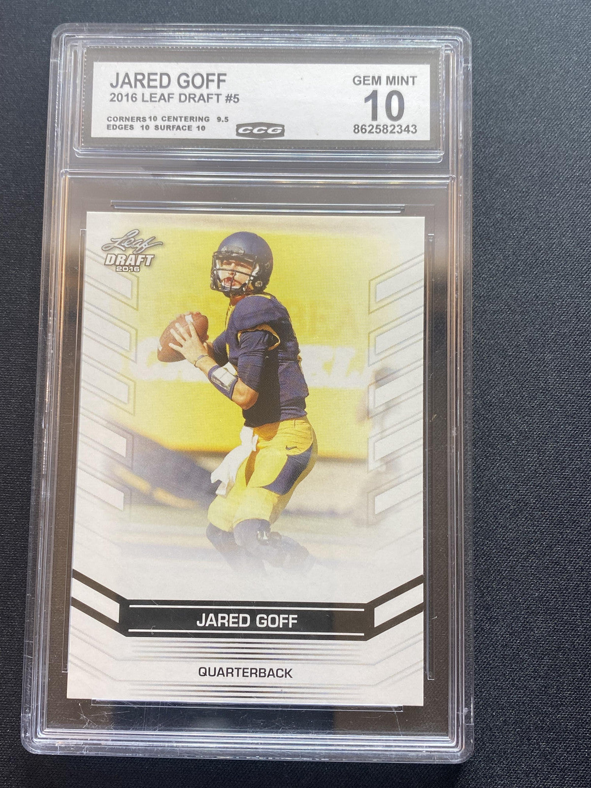Jared Goff 2016 Leaf Draft 5 CCG 10 RC