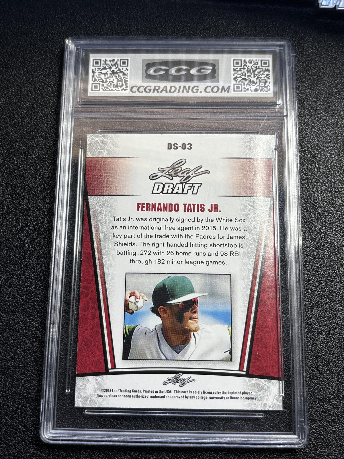 Fernando Tatis Jr. 2018 Leaf Draft Silver Rookie CCG 10