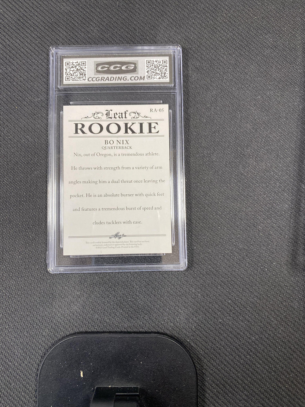 Bo Nix 2023 Leaf Rookie RA05 CCG 10 RC