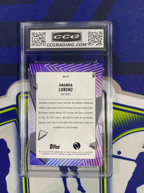 Amanda Lorenz 2022 Topps Athletes Unlimited RB20 CCG 9.5 RC