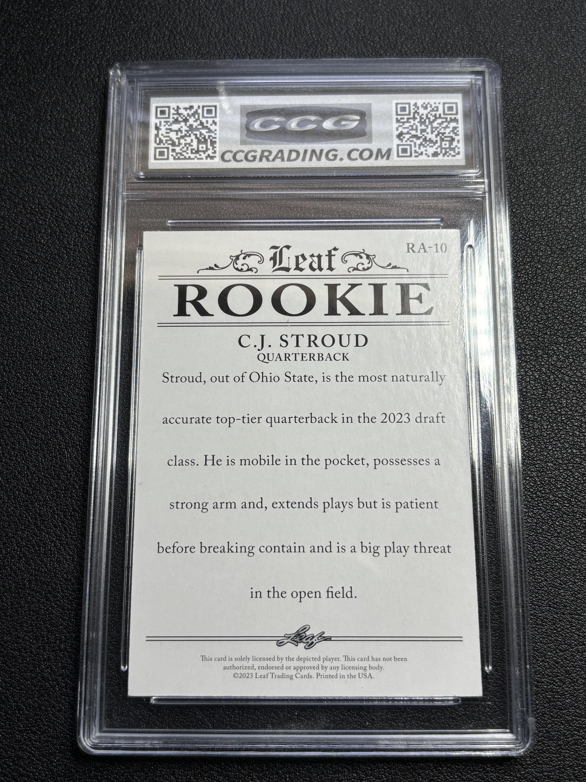 C.J. Stroud 2023 Leaf Rookie Achievement CCG 10