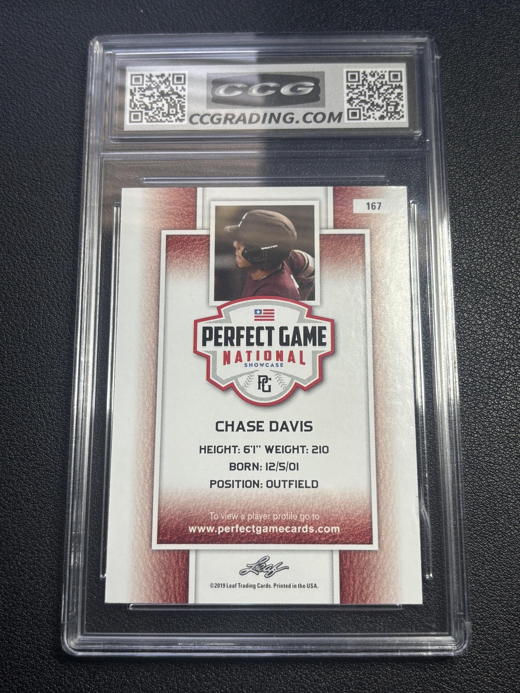 Chase Davis 2019 Perfect Game National Showcase CCG 10