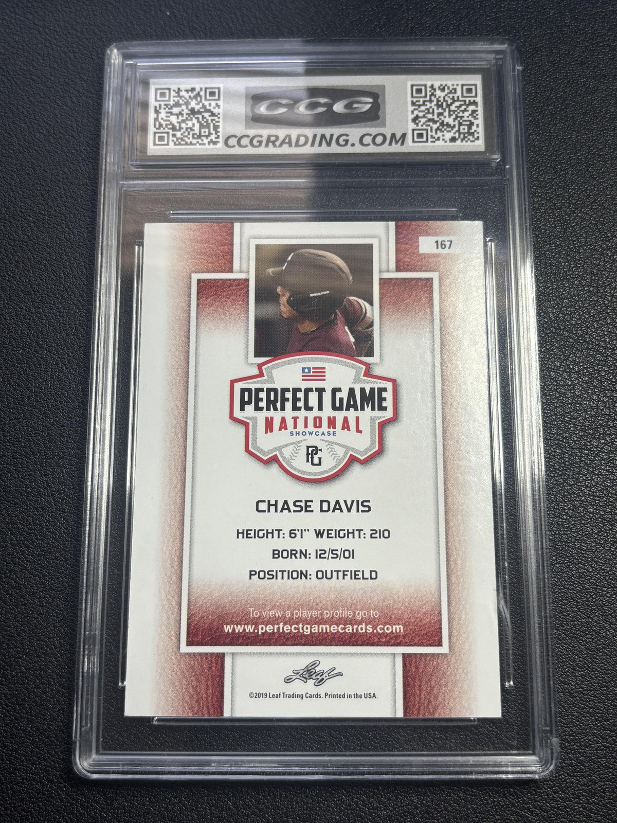 Chase Davis 2019 Perfect Game National Showcase CCG 10