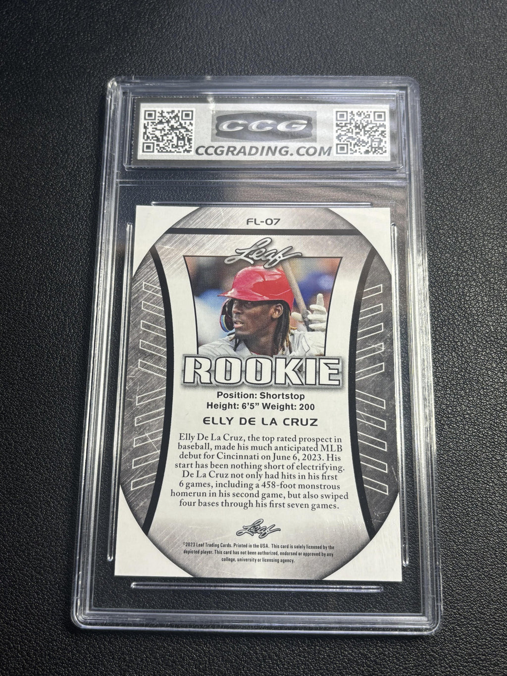 Elly De La Cruz 2023 Leaf Rookie Exclusive Flag Edition CCG 10