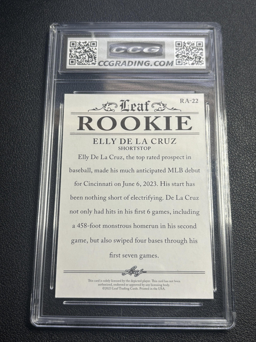 Elly De La Cruz 2023 Leaf Rookie Rookie Achievement CCG 10