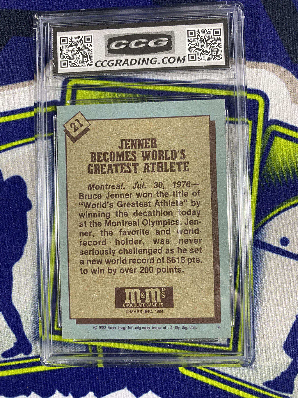 Bruce Jenner 1983 Topps M&Ms 21 Olympic Heroes CCG 9.5 RC