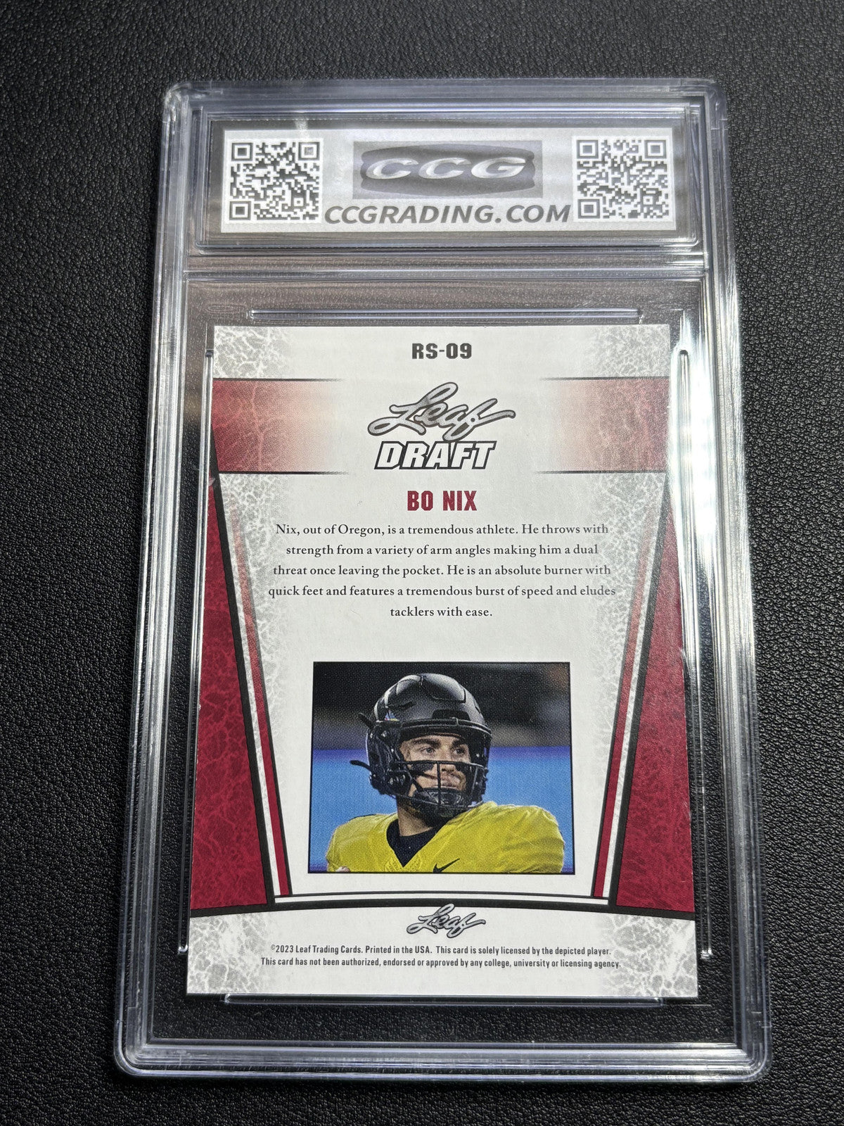 Bo Nix 2023 Leaf Draft Silver Rookie CCG 10