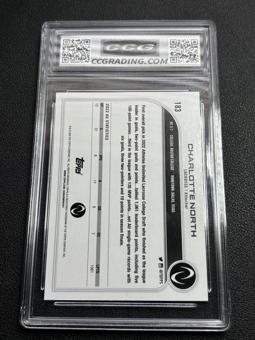 Charlotte North 2022 Topps Athletes Unlimited CCG 10