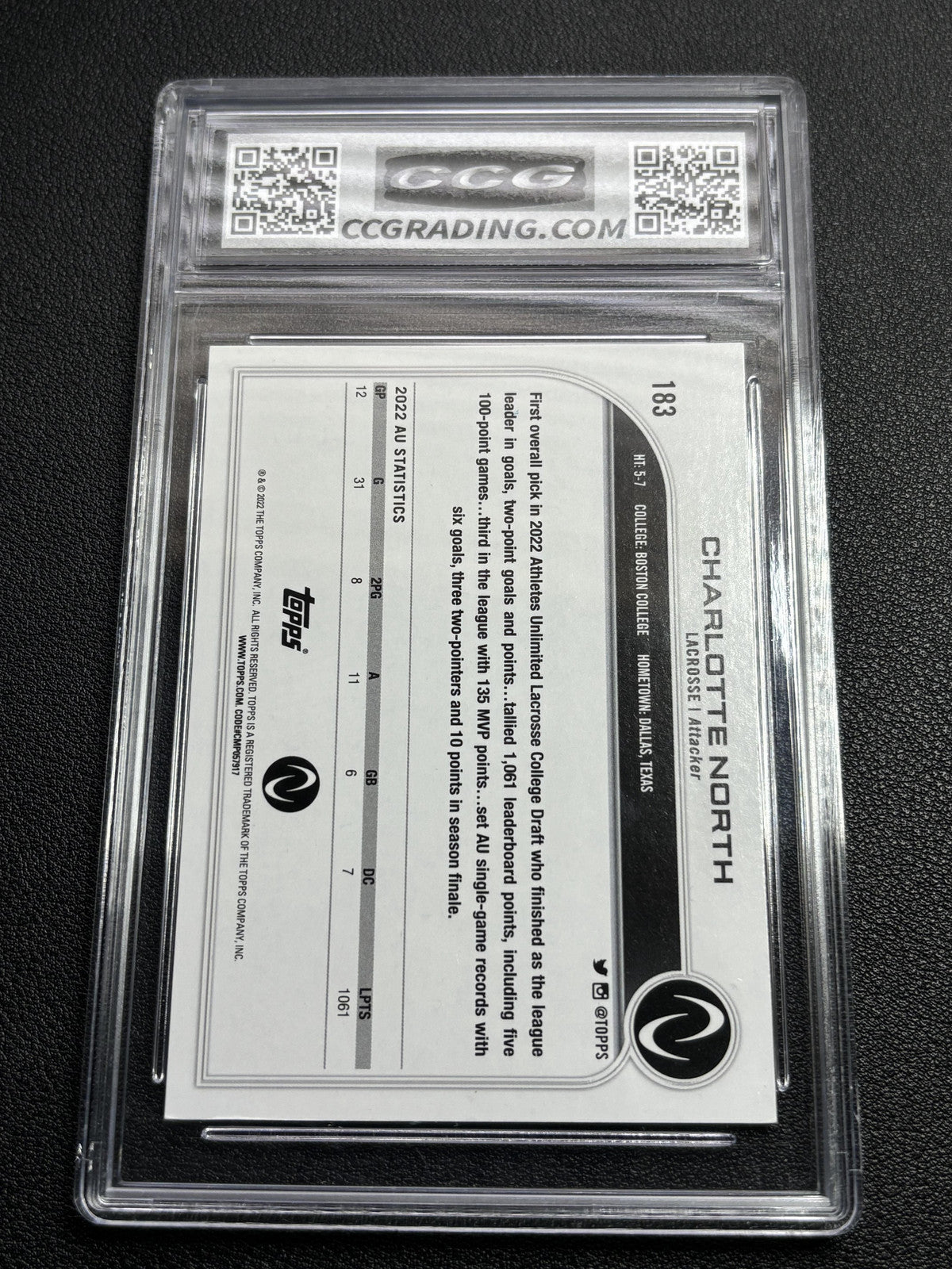Charlotte North 2022 Topps Athletes Unlimited CCG 10