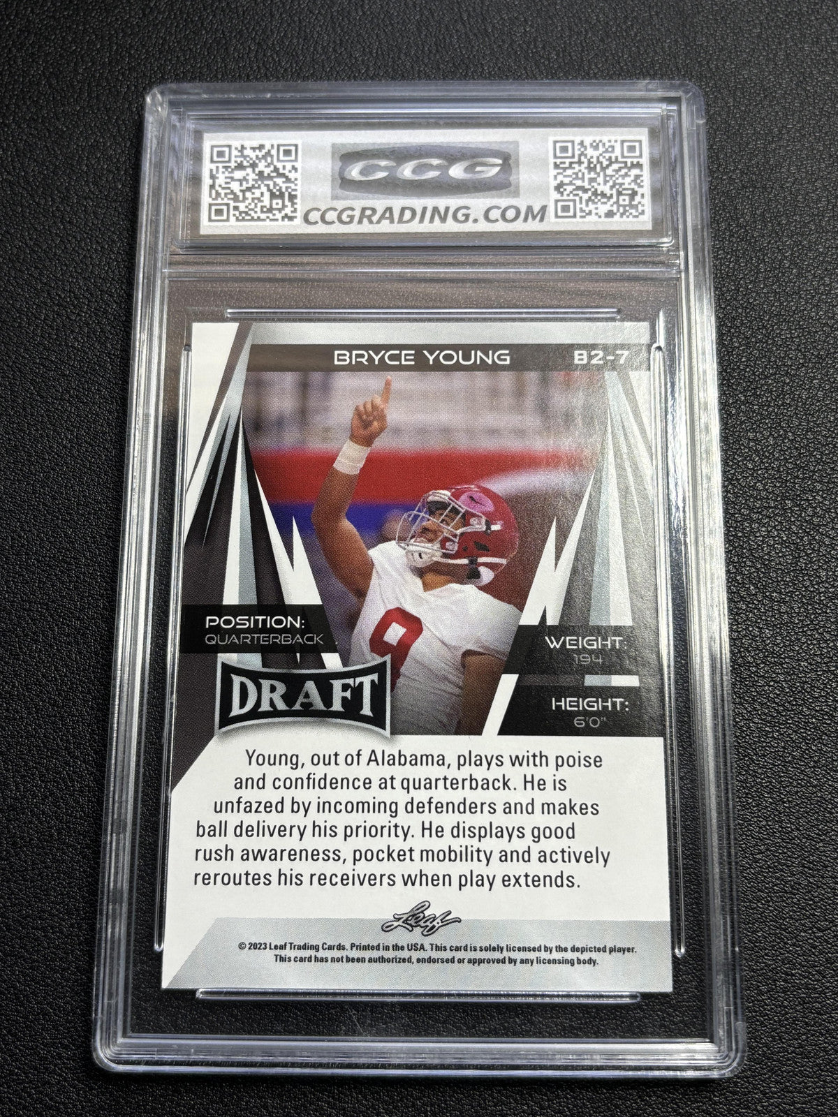 Bryce Young 2023 Leaf Draft V2 Gold Rookie CCG 10