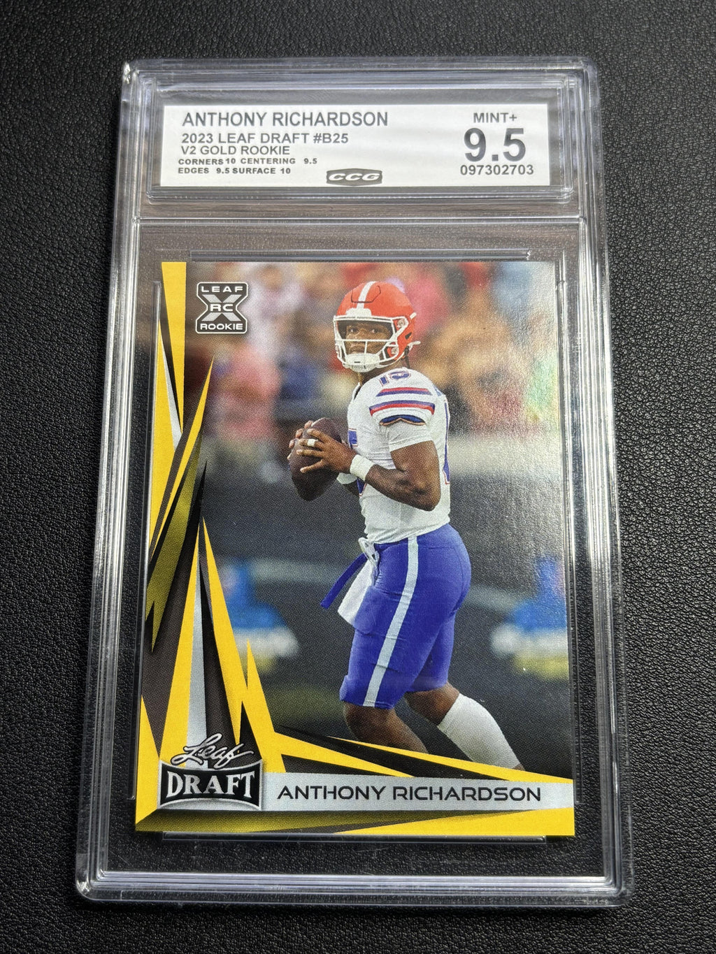 Anthony Richardson 2023 Leaf Draft V2 Gold Rookie CCG 9.5
