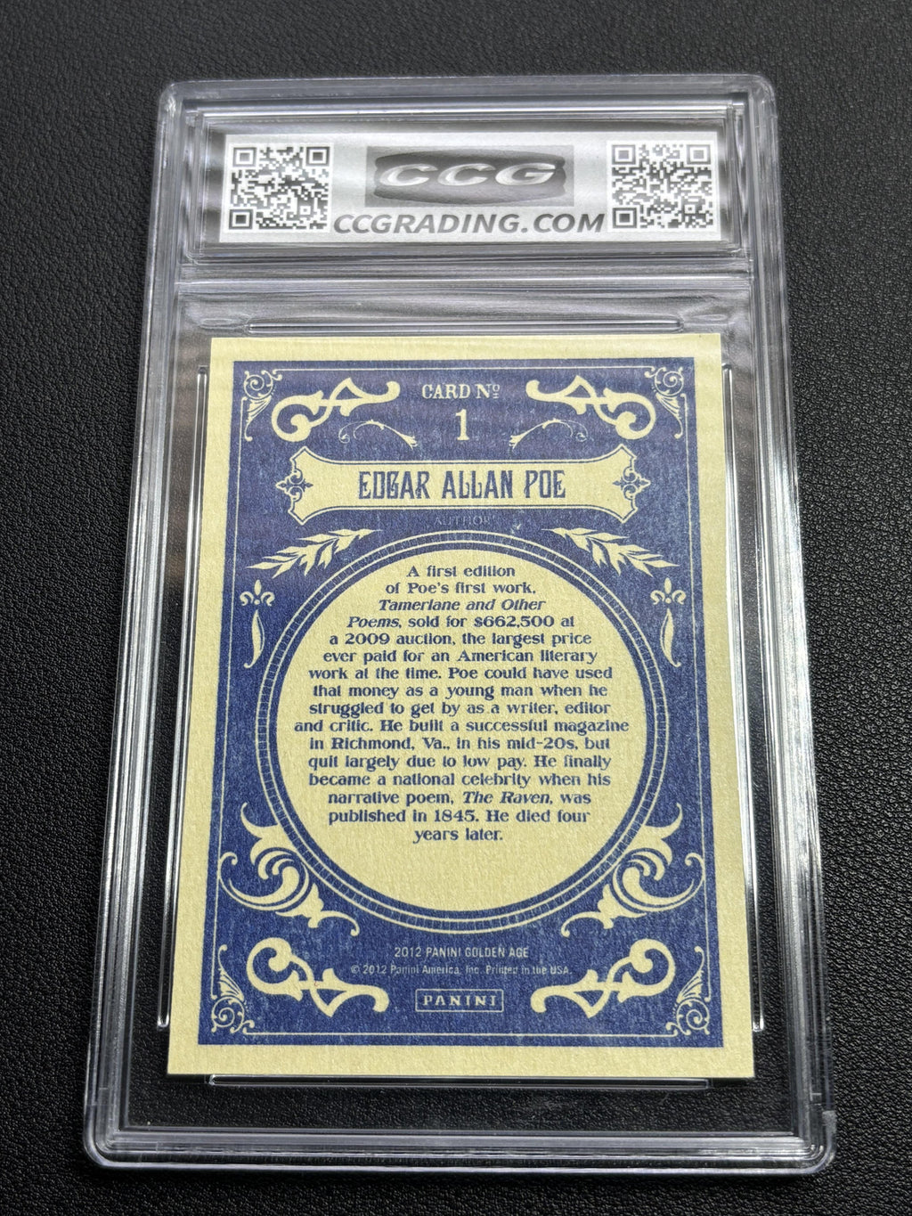 Edgar Allan Poe 2012 Panini Golden Age CCG 9.5