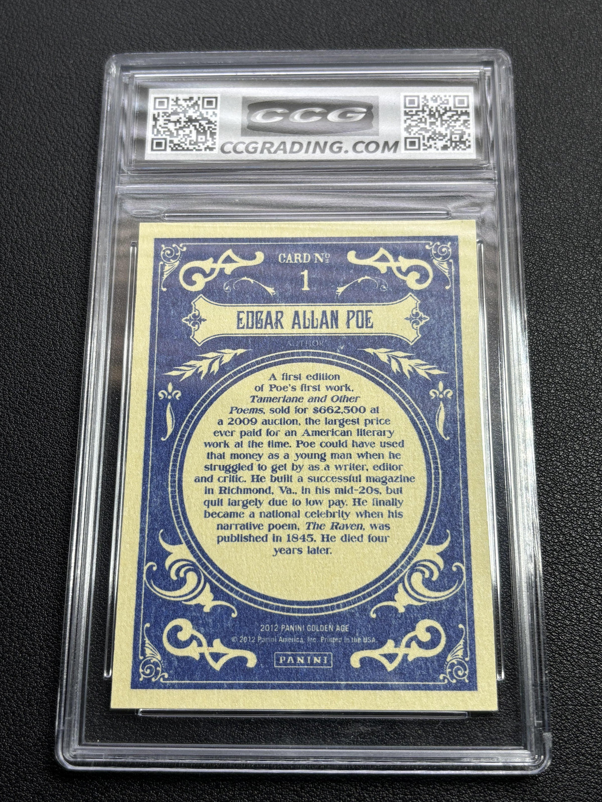 Edgar Allan Poe 2012 Panini Golden Age CCG 9.5