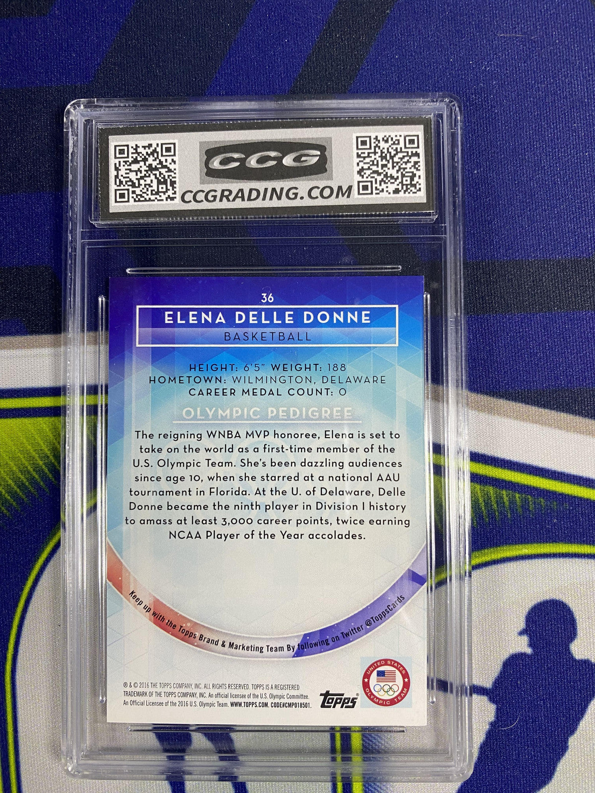 Elena Delle Donne 2016 Topps US Olympic Team 36 CCG 10 RC