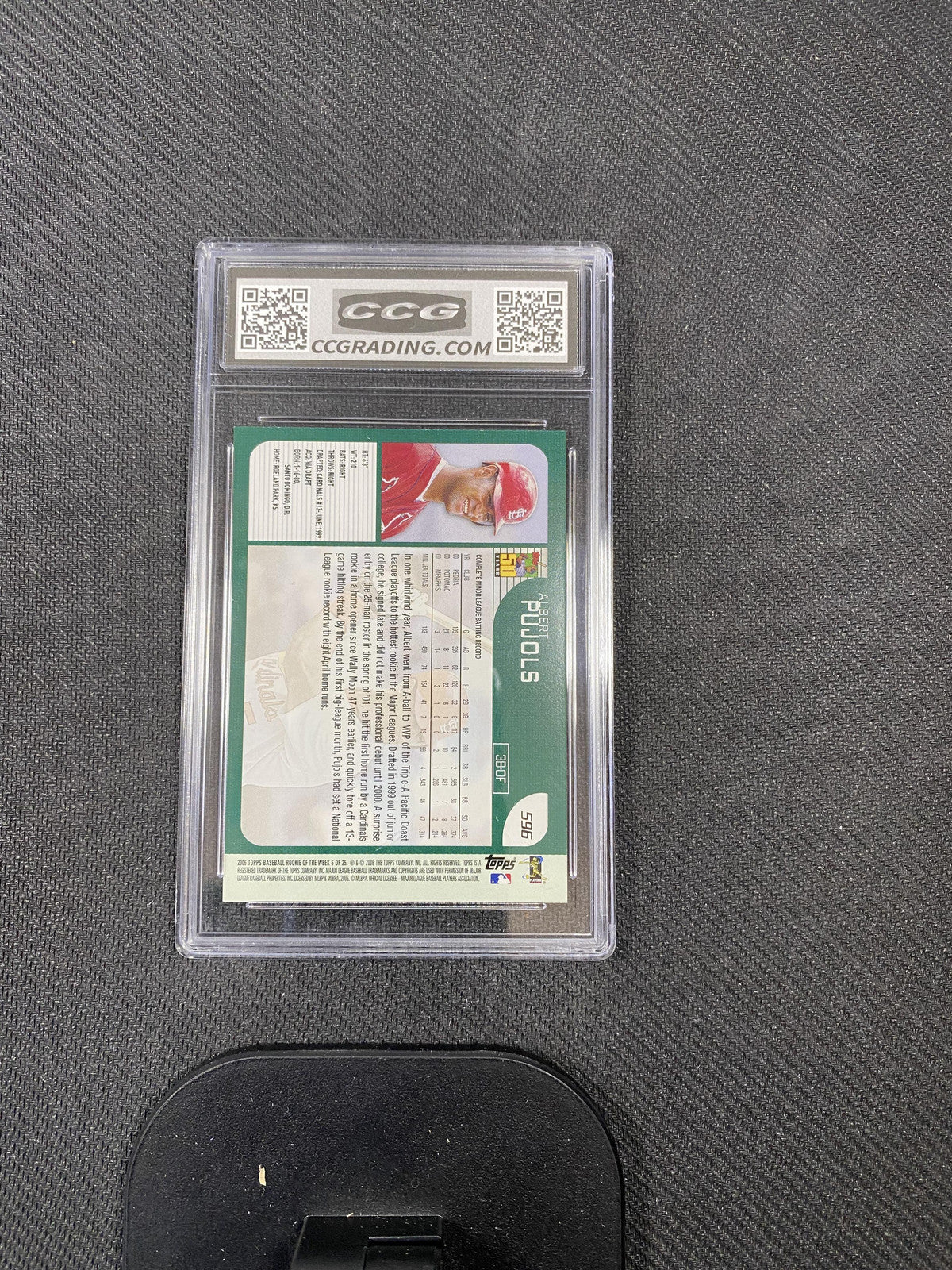 Albert Pujols 2006 Topps 2001 Reprints 6 CCG 10 RC