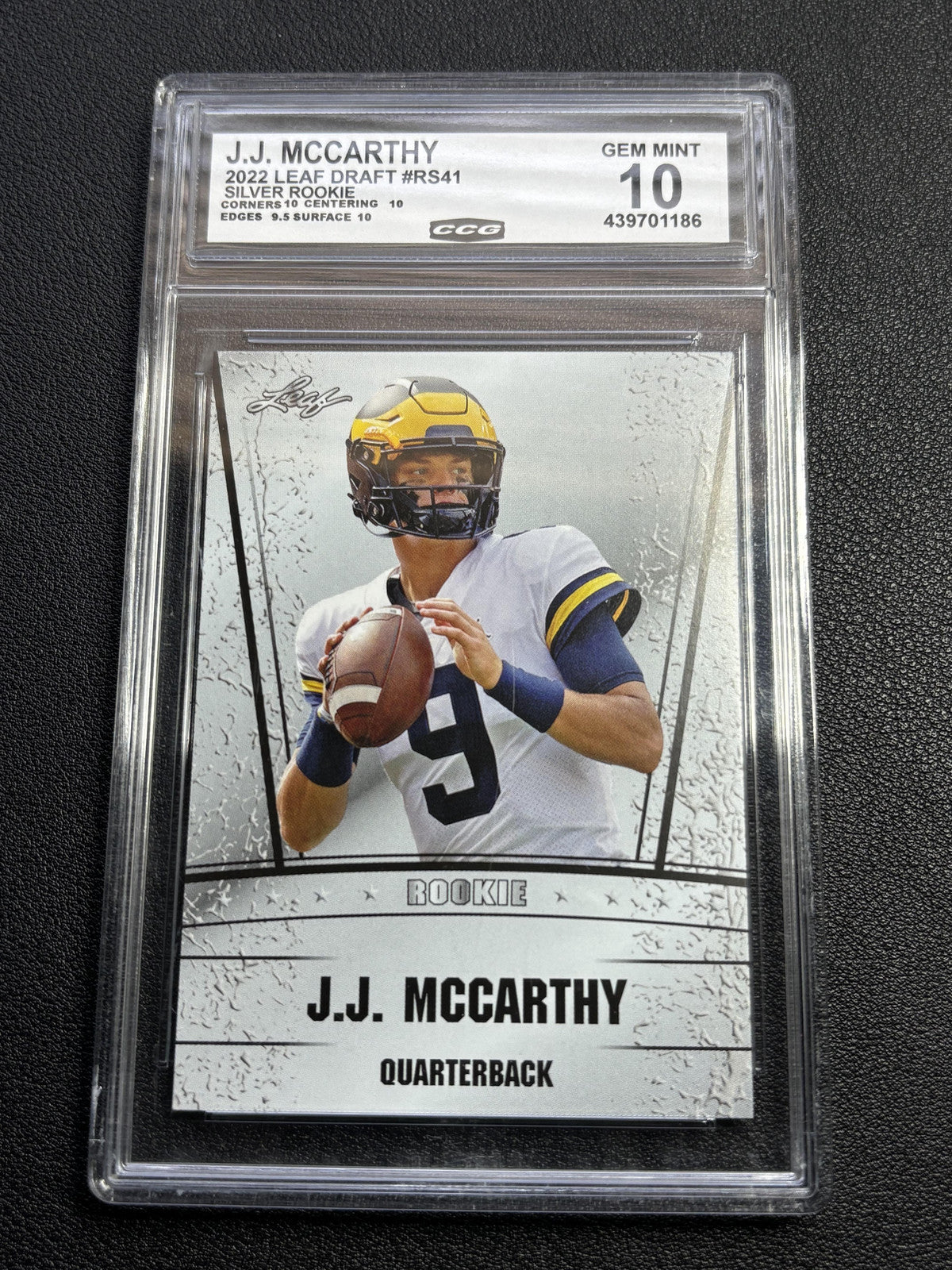 J.J. McCarthy 2022 Leaf Draft Silver Rookie CCG 10