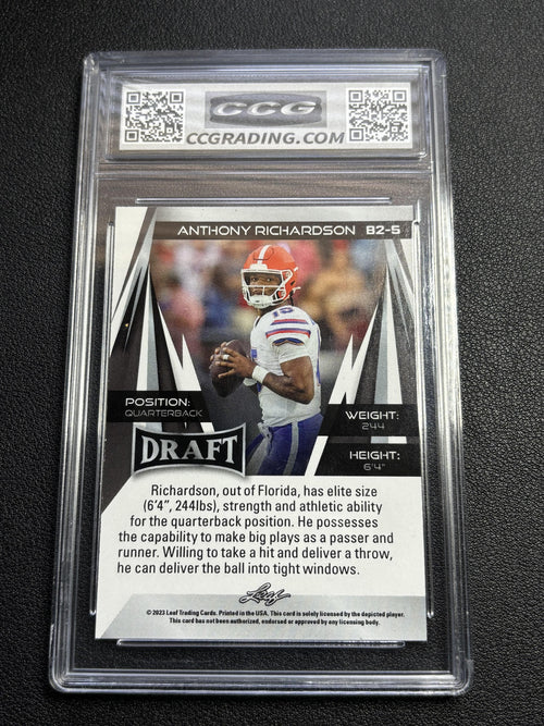 Anthony Richardson 2023 Leaf Draft V2 Gold Rookie CCG 9.5