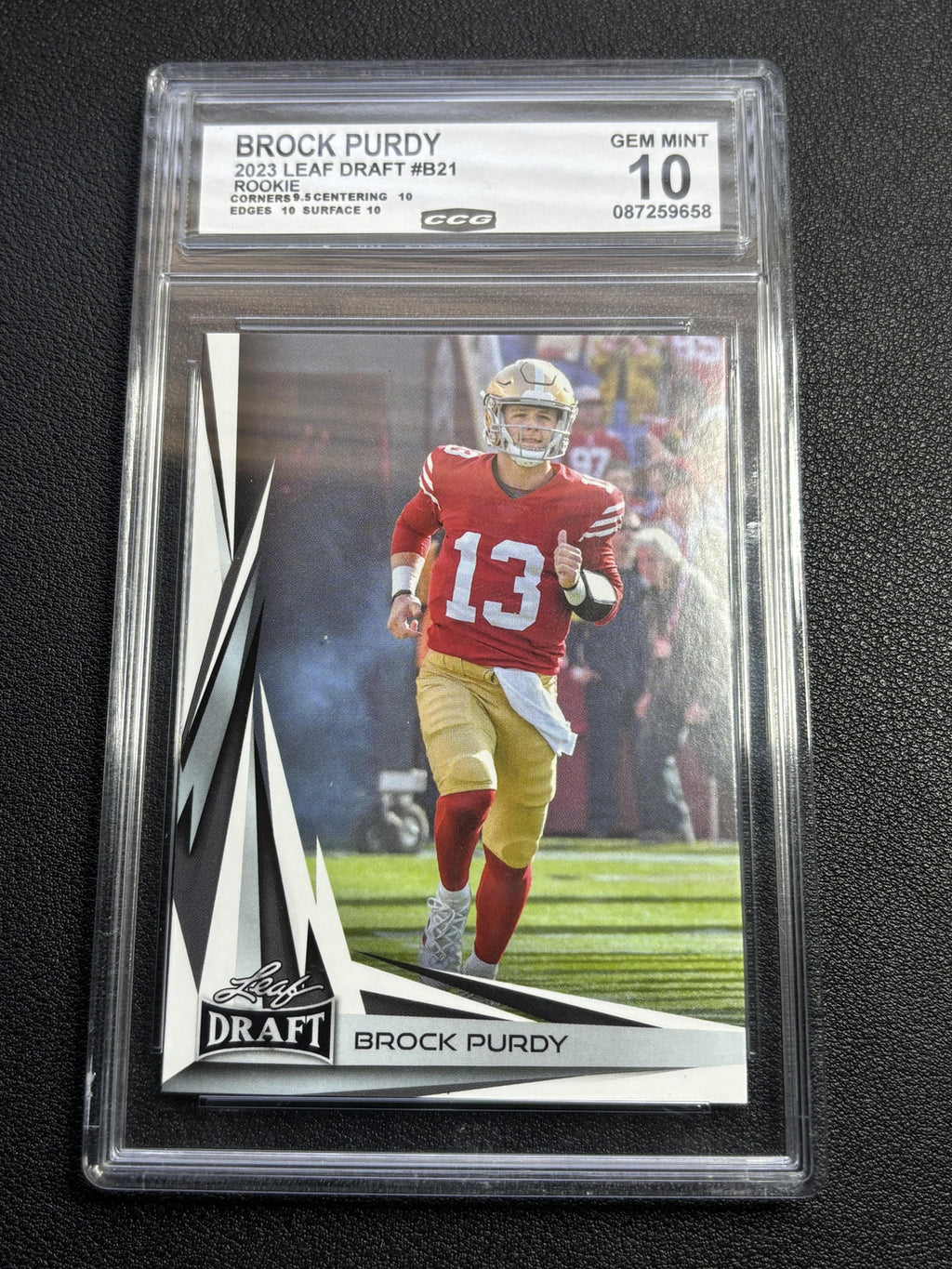 Brock Purdy 2023 Leaf Draft Rookie CCG 10