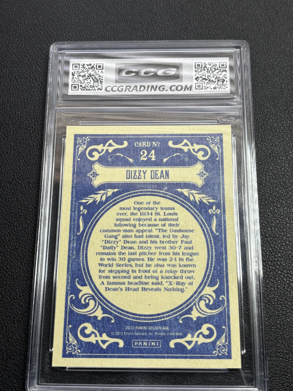 Dizzy Dean 2012 Panini Golden Age CCG 9.5