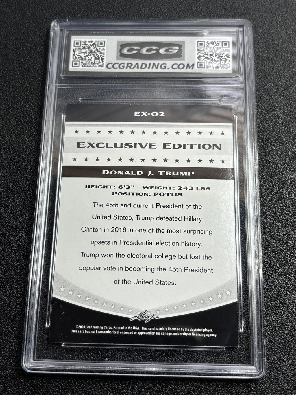Donald J. Trump 2020 Exclusive Edition CCG 10