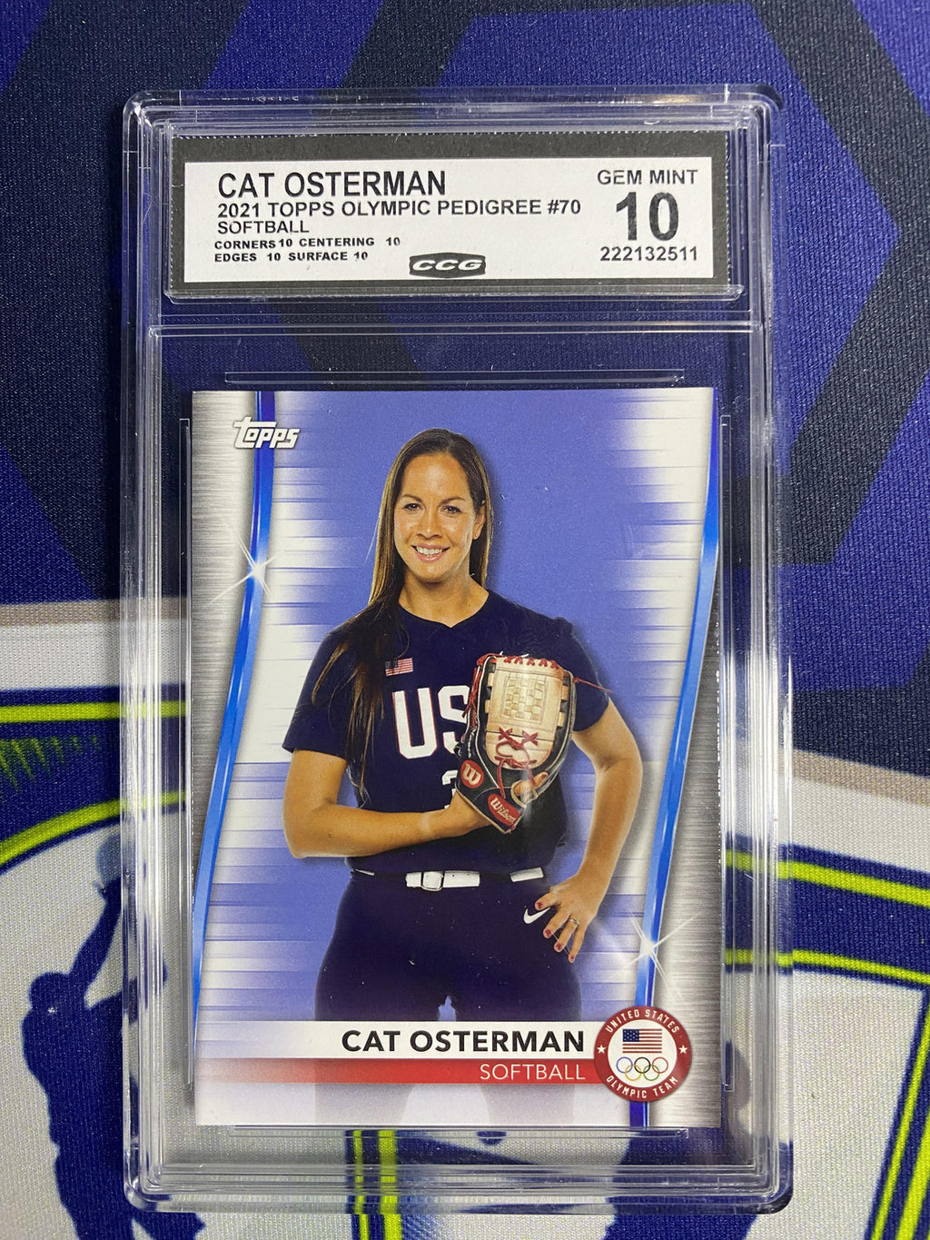 Cat Osterman 2021 Topps Olympic Pedigree 70 Softball CCG 10 RC