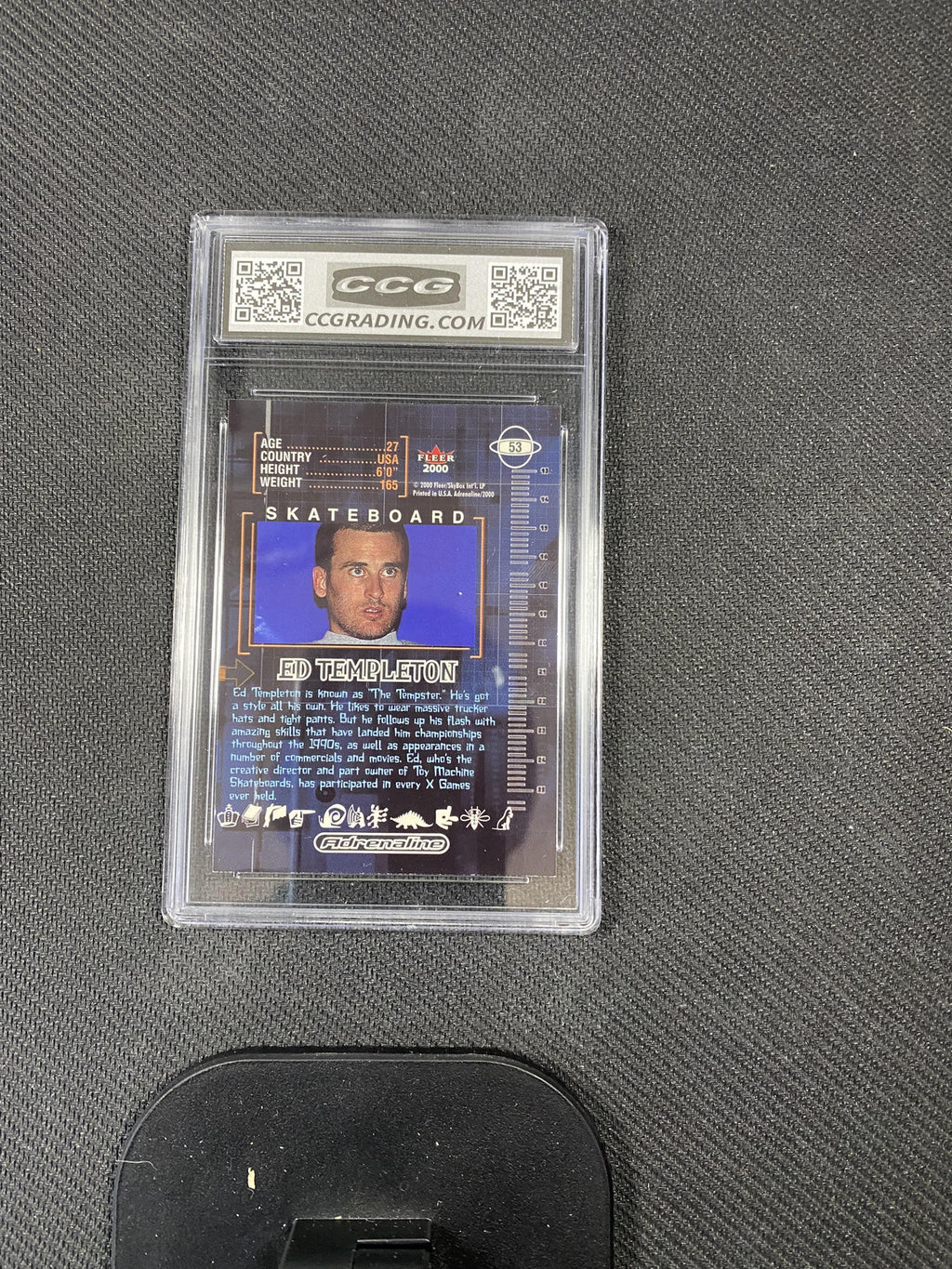 Ed Templeton 2000 Fleer Adrenaline 53 CCG 9.5 RC