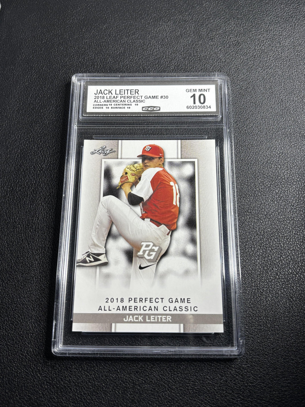 Jack Leiter 2018 Leaf Perfect Game CCG 10