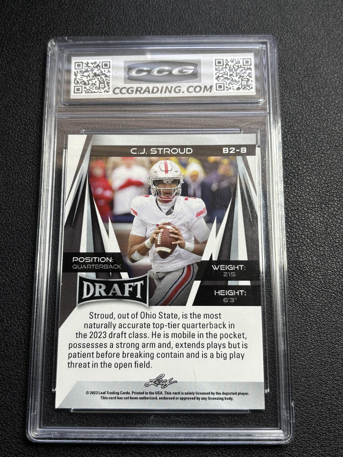 C.J. Stroud 2023 Leaf Draft V2 Gold Rookie CCG 10