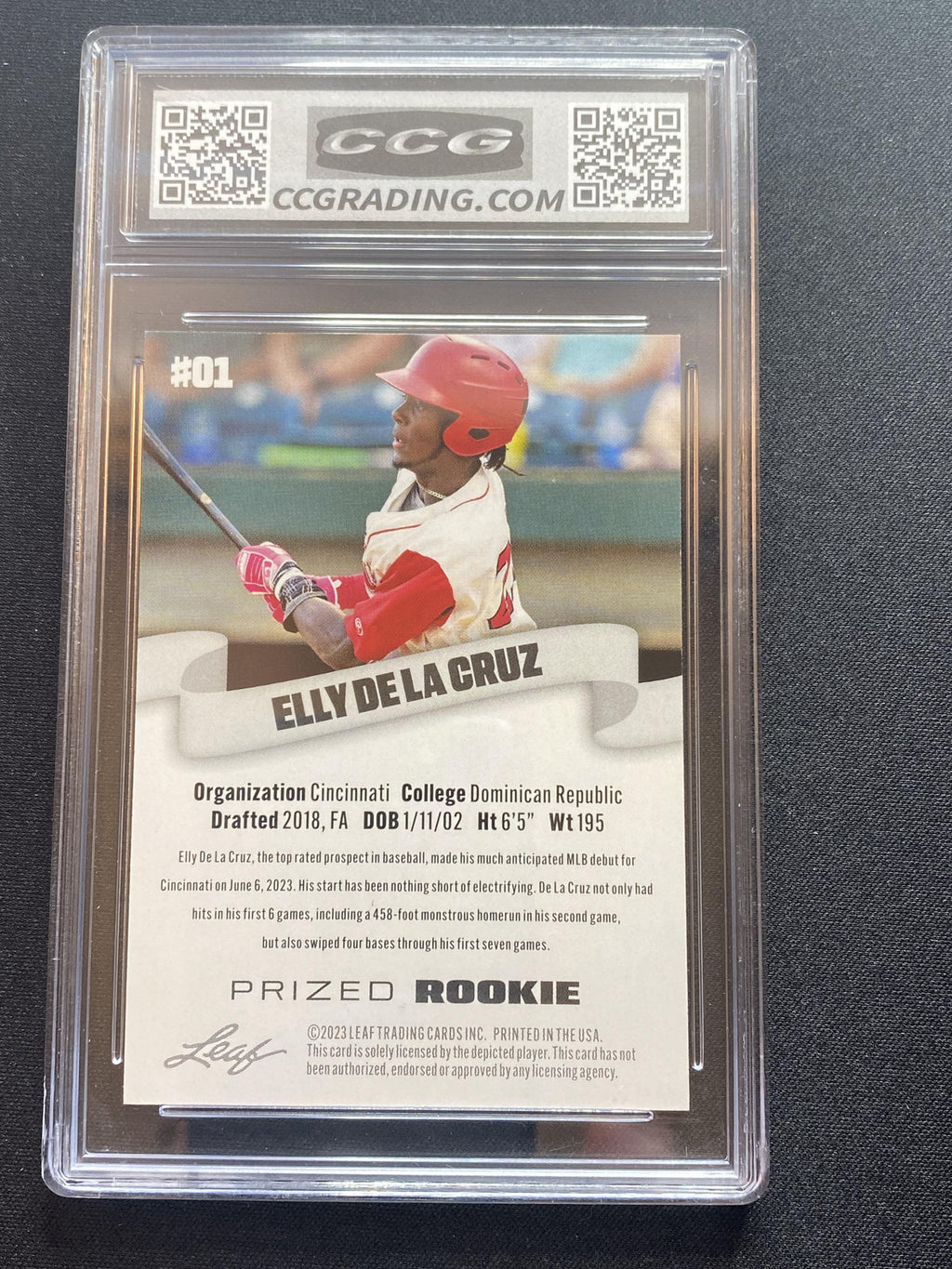 Elly De La Cruz 2023 Leaf Prized Rookie 1 Rookie CCG 10 RC