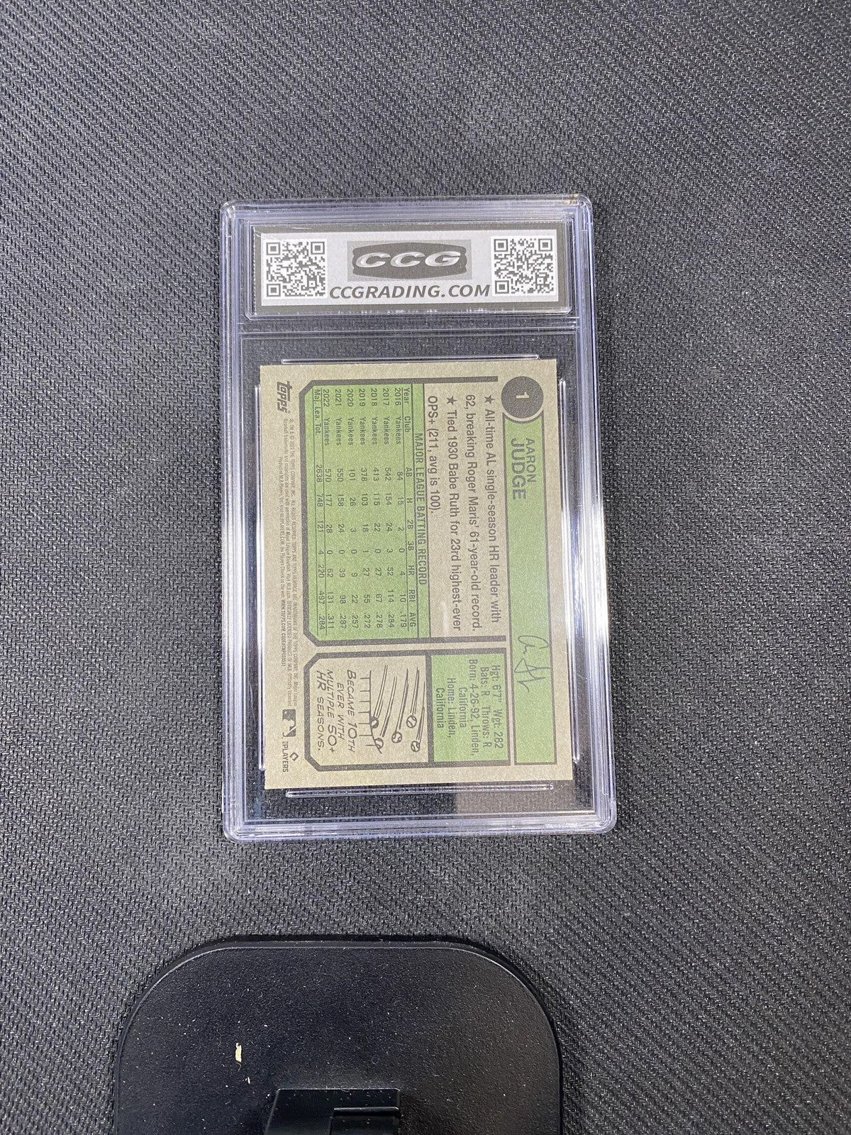 Aaron Judge 2023 Topps Heritage 1 Home Run King CCG 10 RC