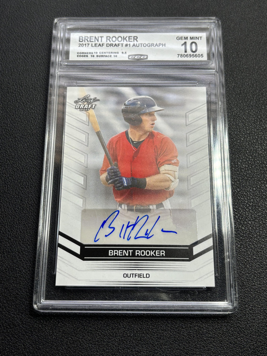Brent Rooker 2017 Topps Leaf Draft Autograph CCG 10