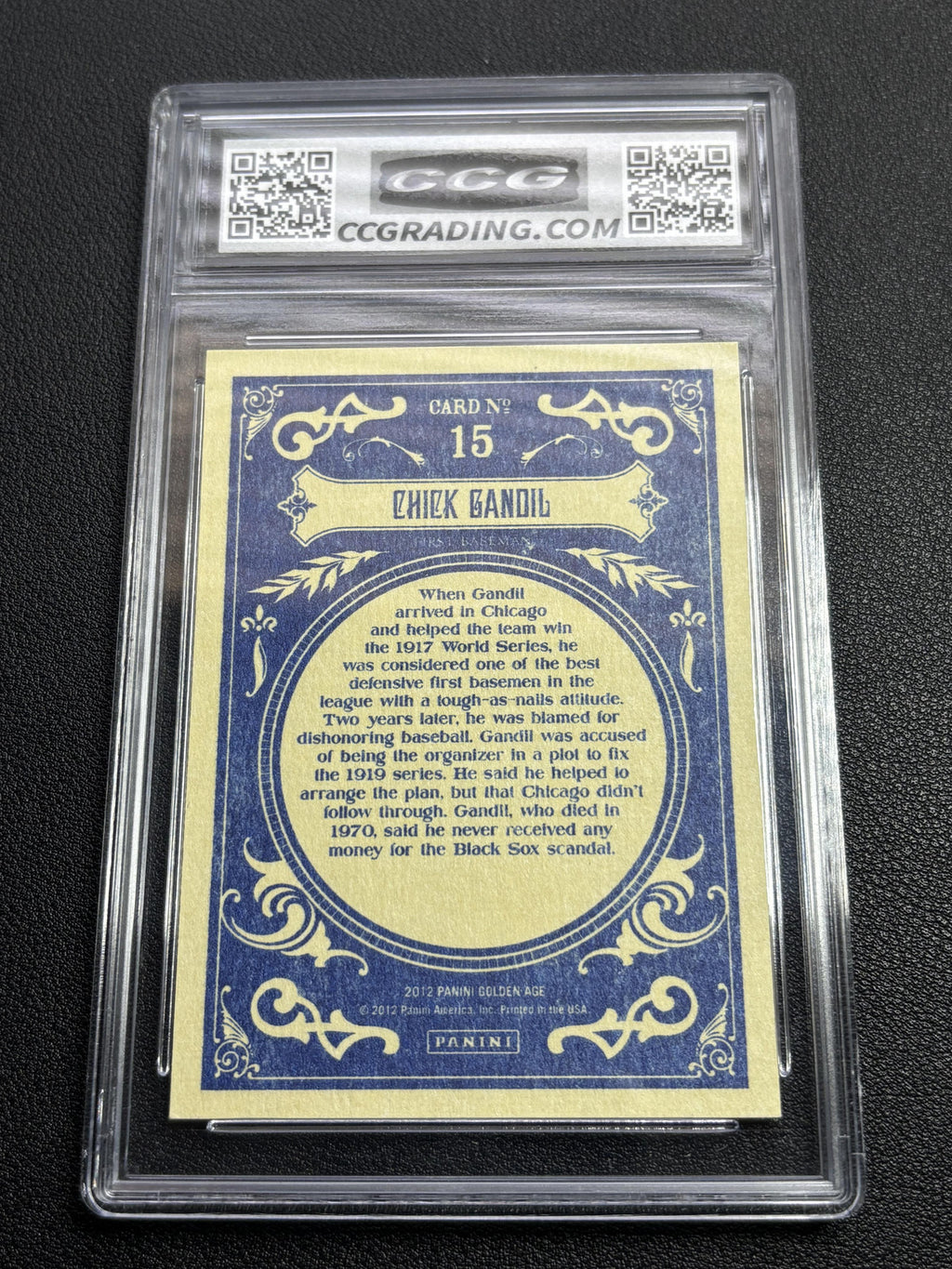 Chick Gandil 2012 Panini Golden Age CCG 9.5