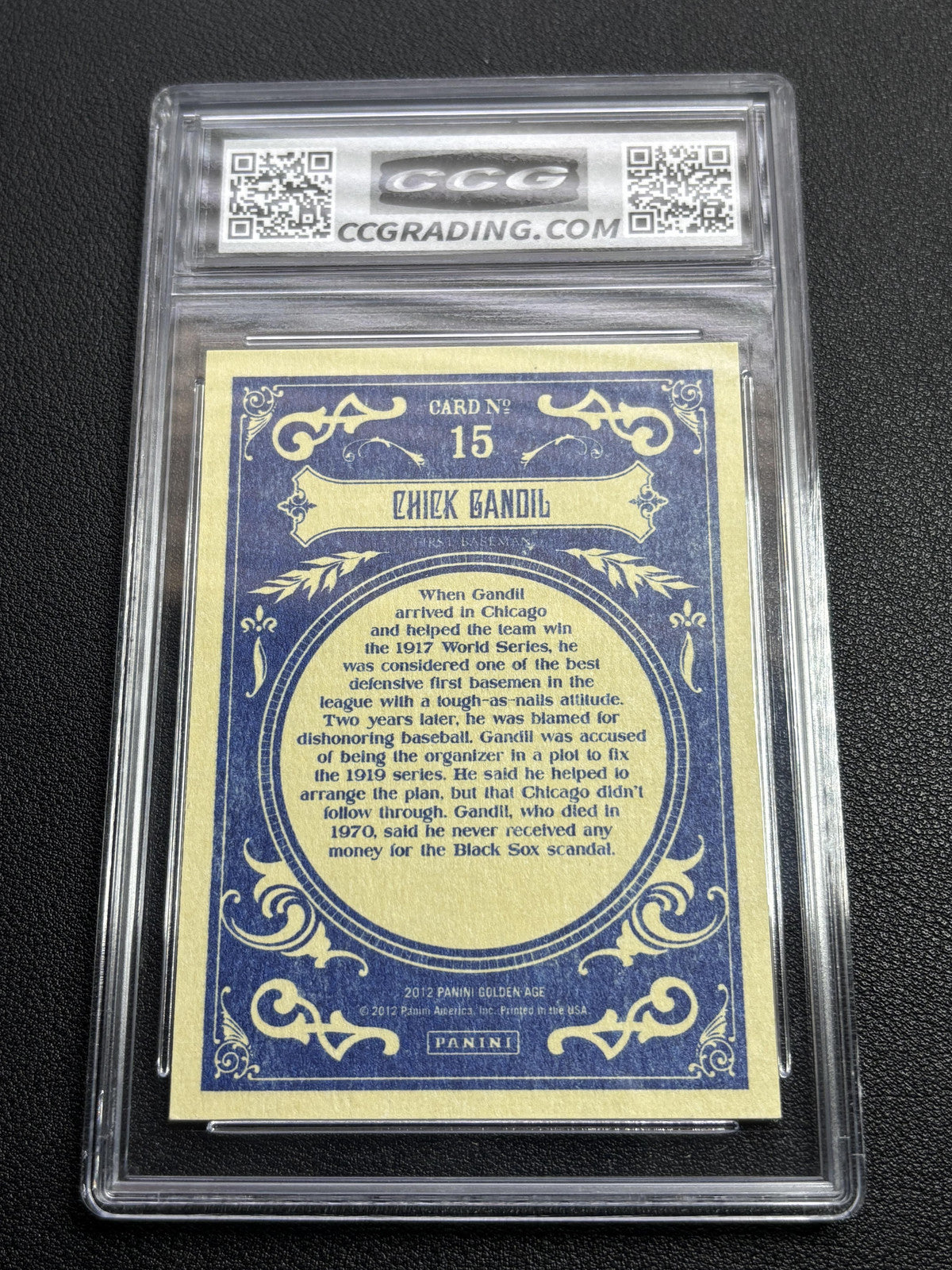 Chick Gandil 2012 Panini Golden Age CCG 9.5