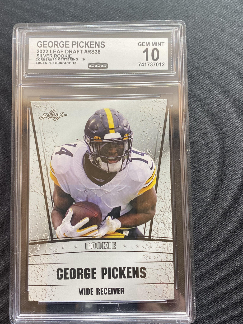 George Pickens 2022 Leaf Draft RS38 Silver Rookie CCG 10 RC