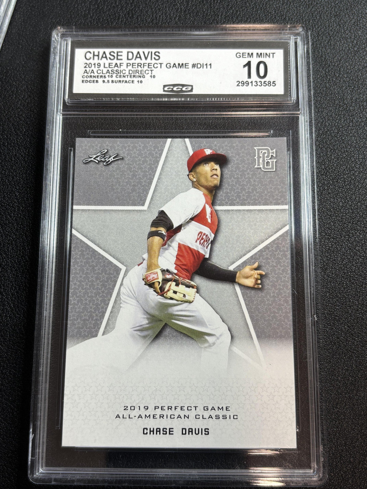 Chase Davis 2019 Leaf Perfect Game CCG 10