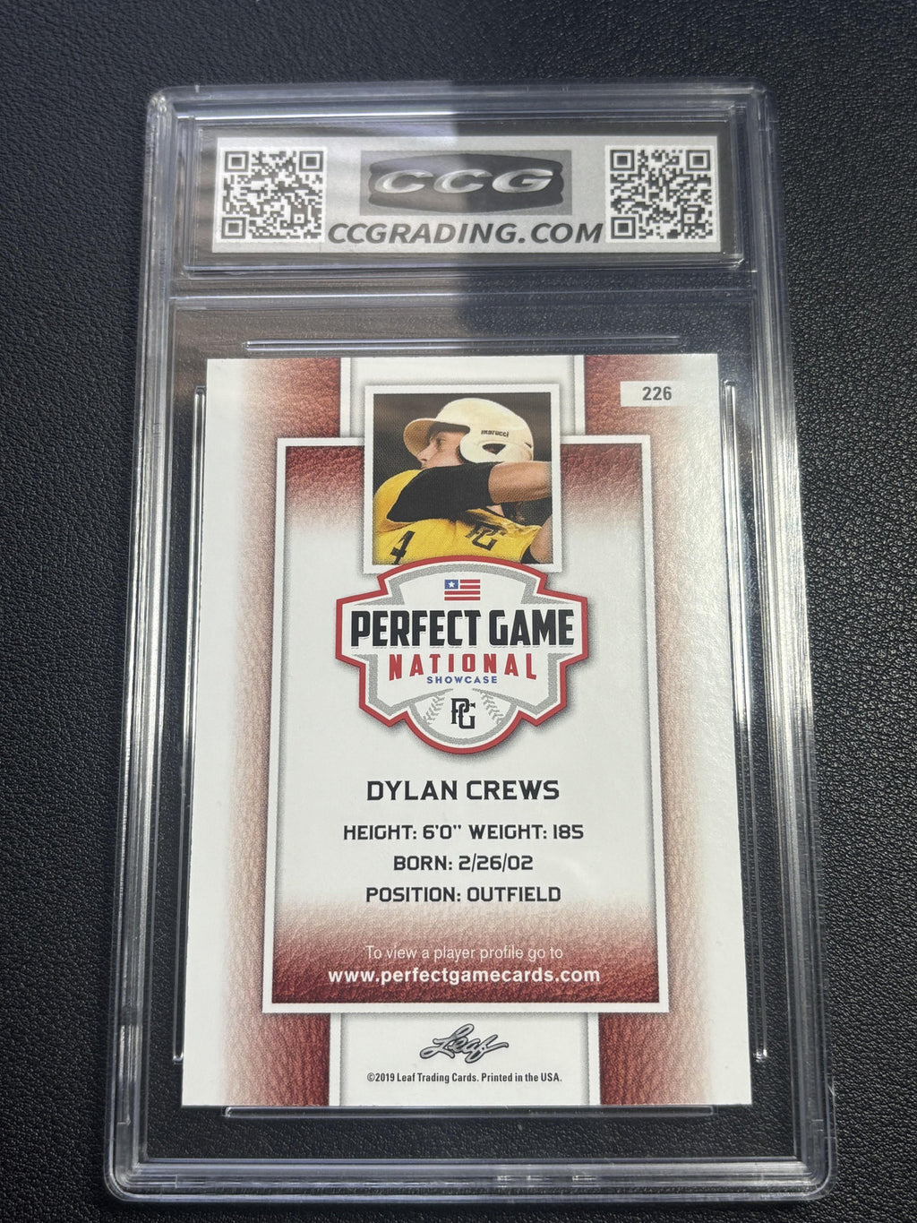 Dylan Crews 2019 Leaf Perfect Game CCG 10