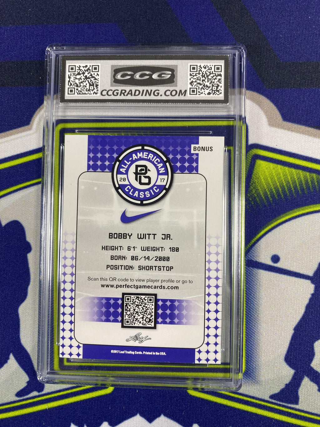 Bobby Witt 2017 Leaf Perfect Game Bonus CCG 10 RC