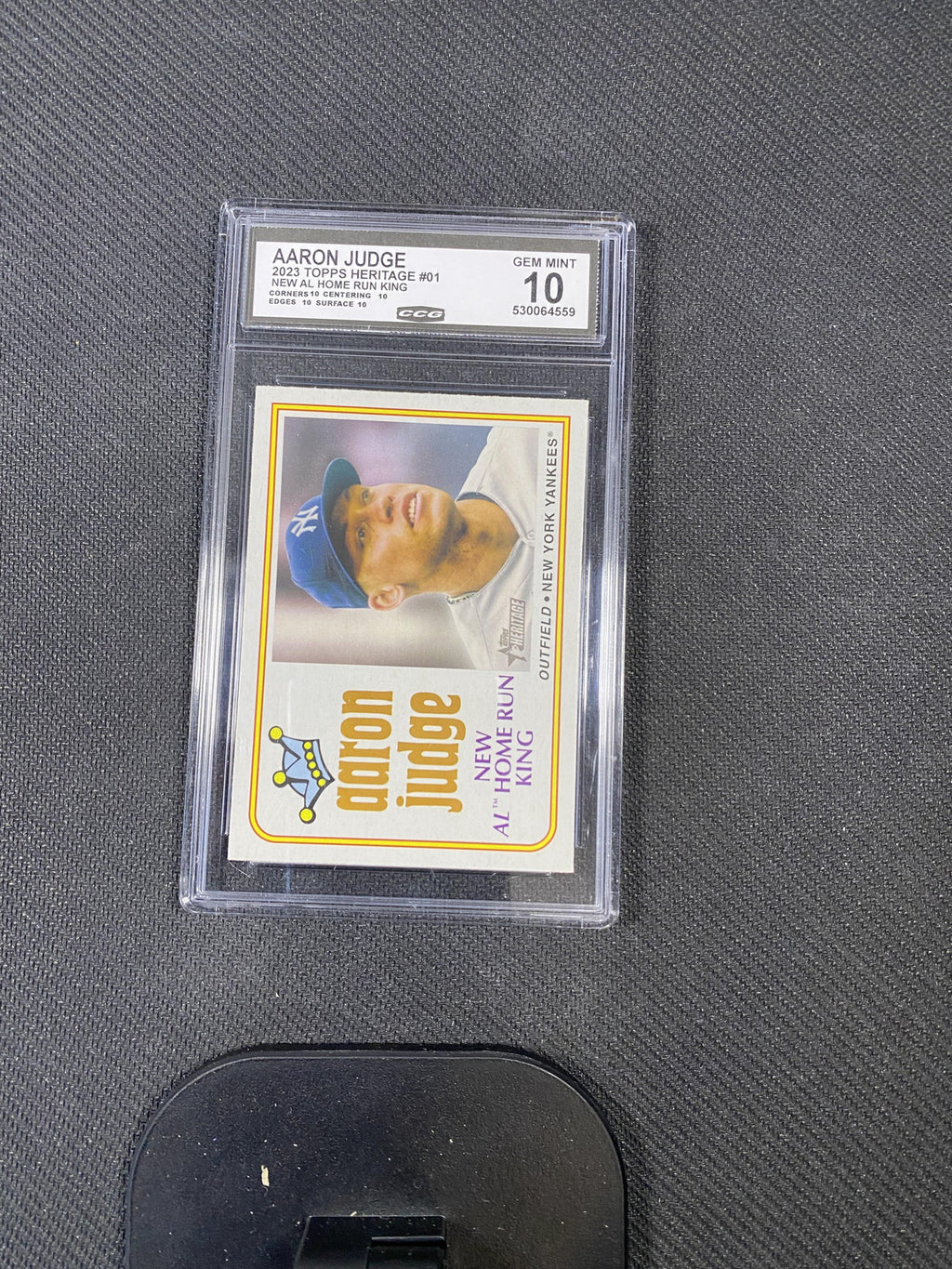 Aaron Judge 2023 Topps Heritage 1 Home Run King CCG 10 RC