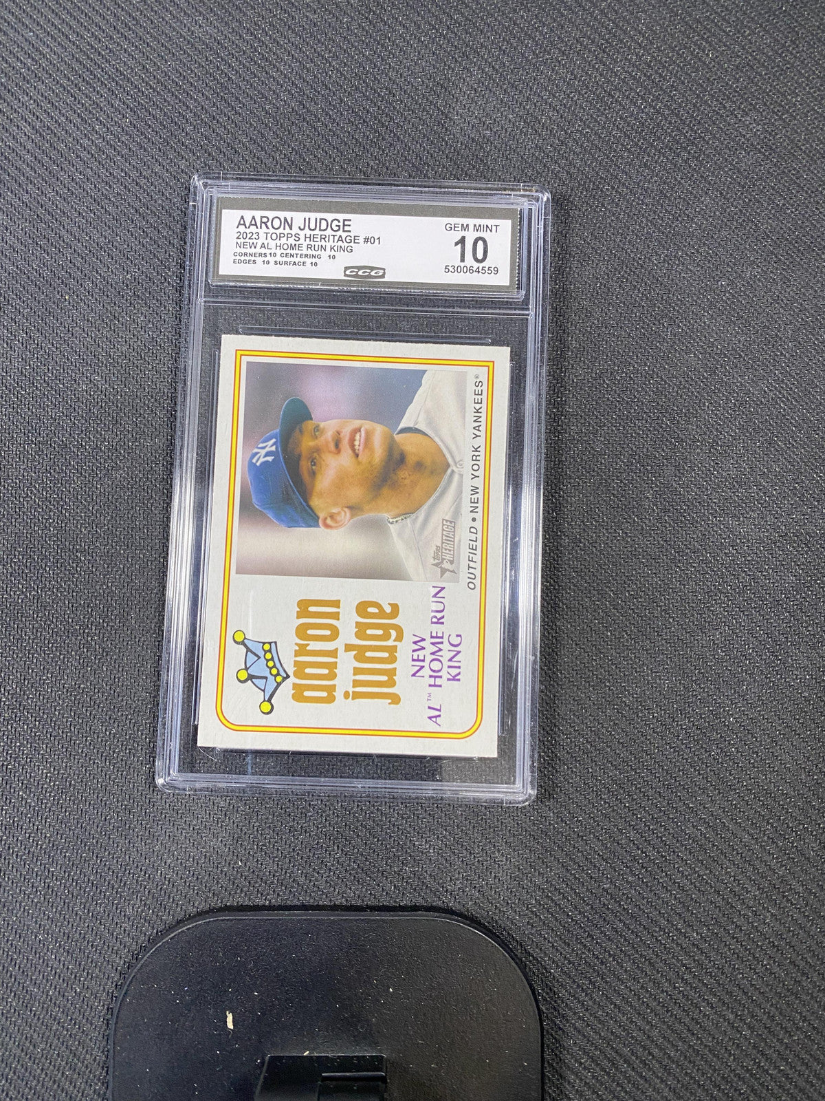 Aaron Judge 2023 Topps Heritage 1 Home Run King CCG 10 RC