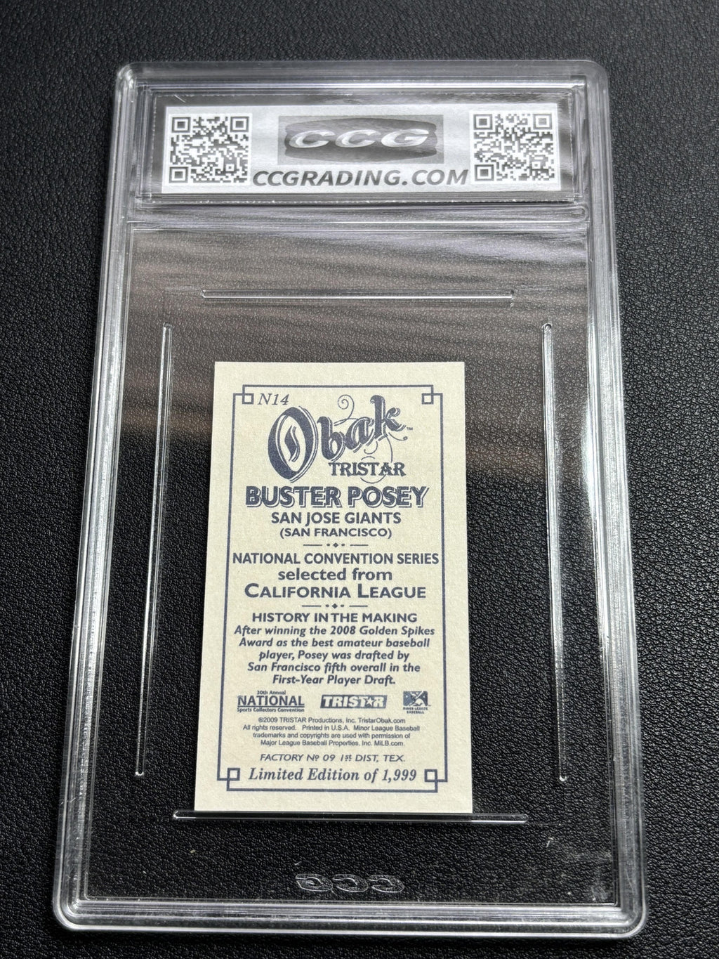 Buster Posey 2009 Tristar Obak CCG 10