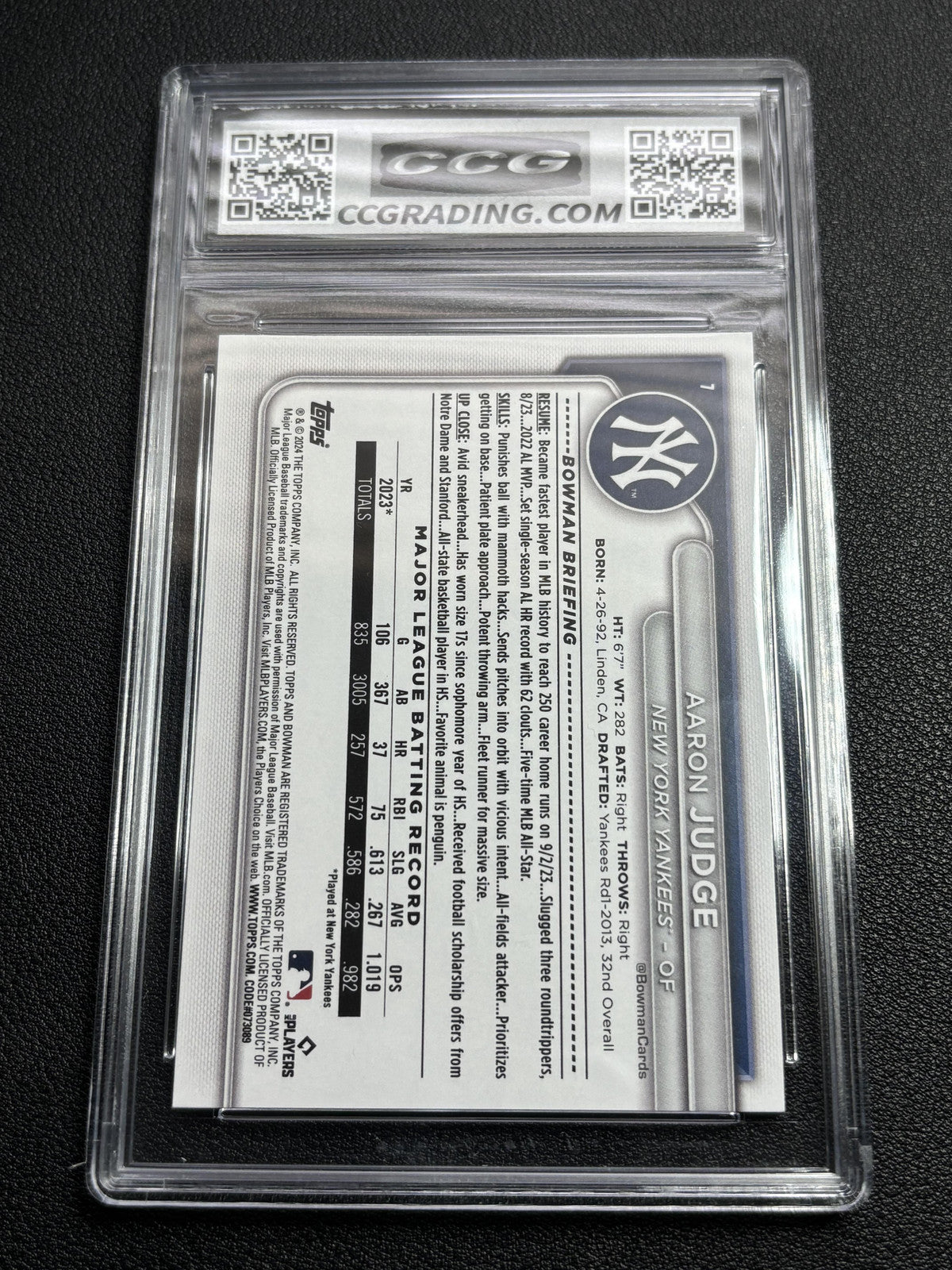 Aaron Judge 2024 Topps Bowman CCG 10