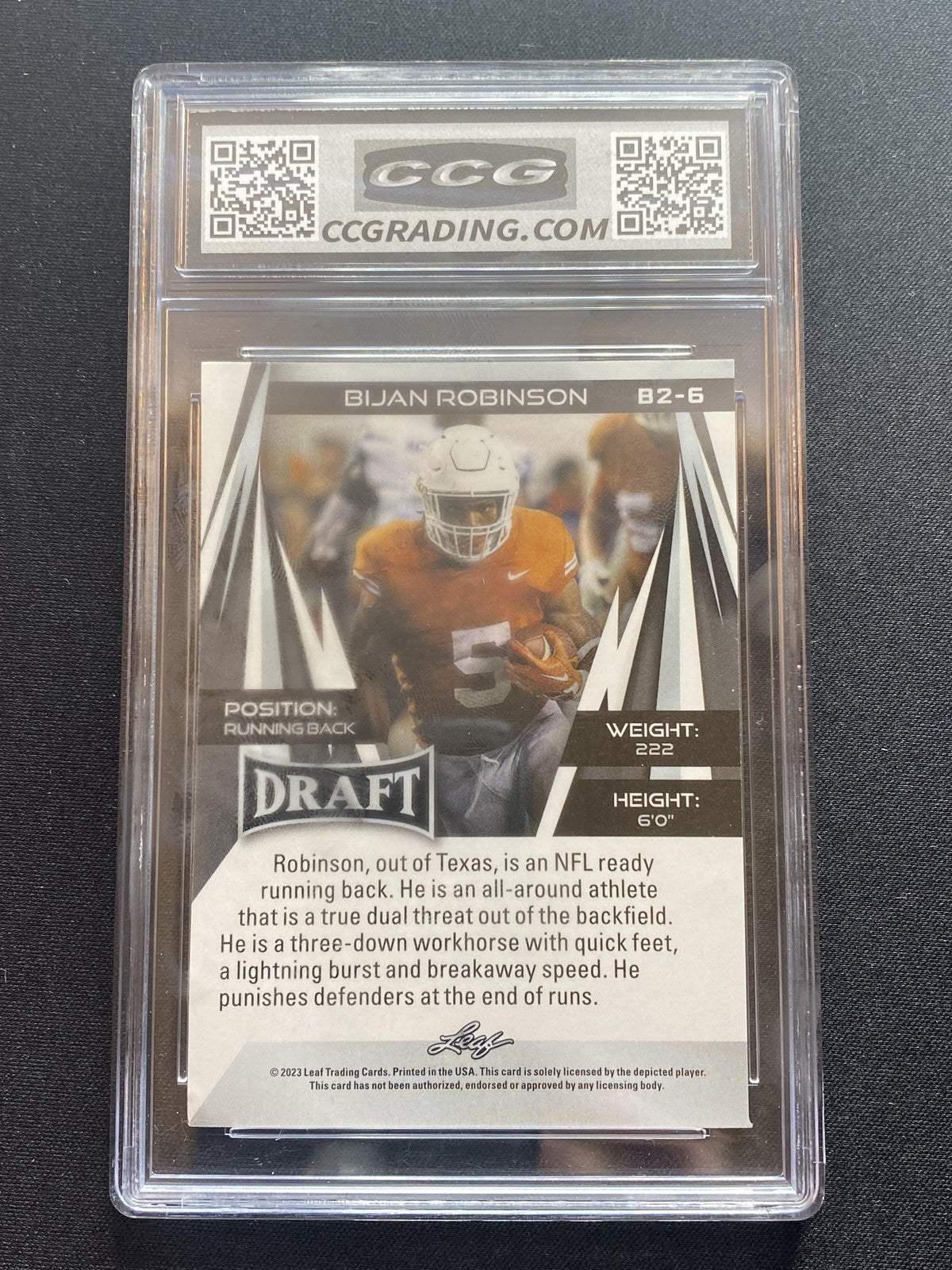 Bijan Robinson 2023 Leaf Draft B26 CCG 10 RC