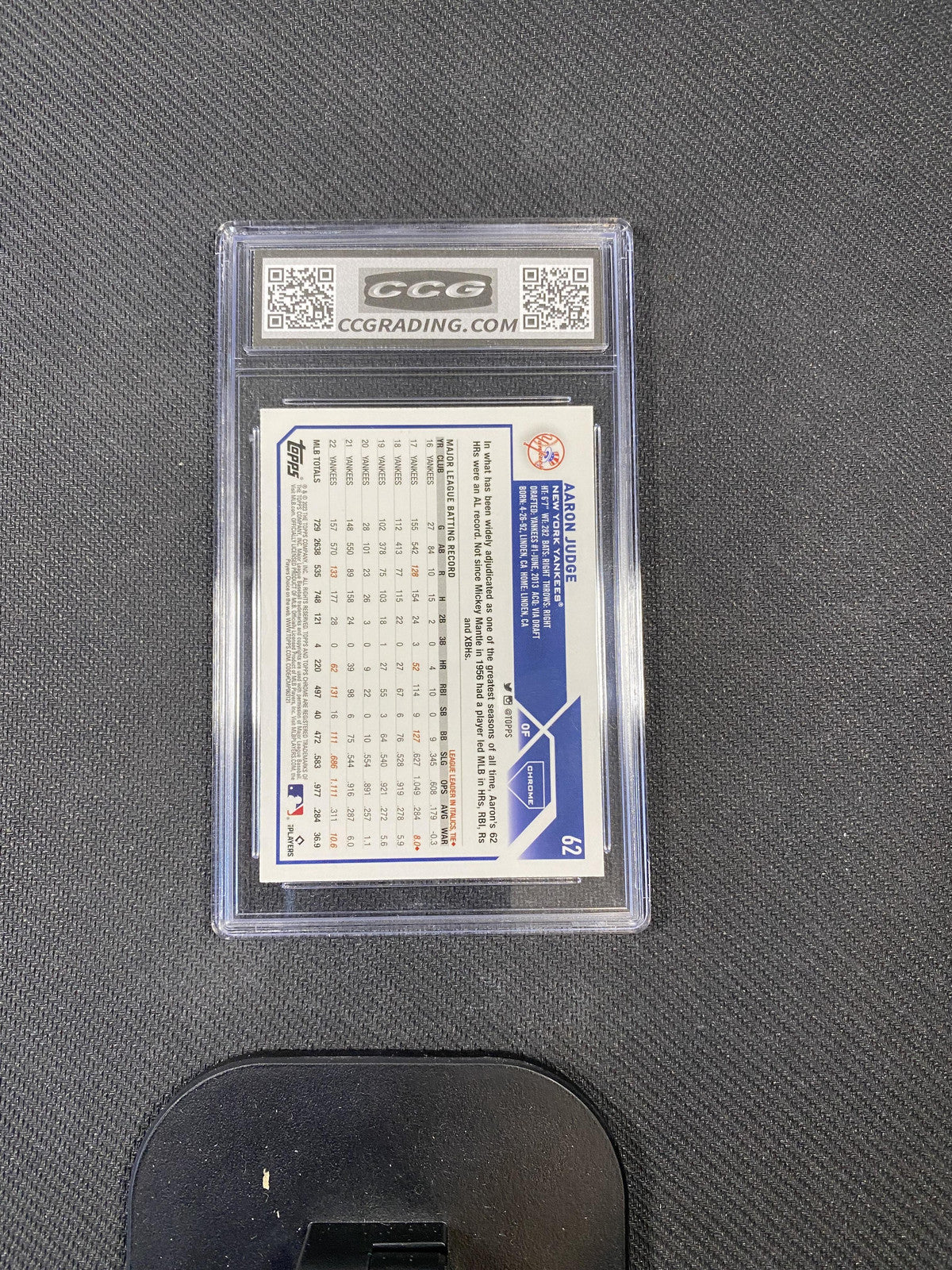 Aaron Judge 2023 Topps Chrome 62 CCG 10 RC