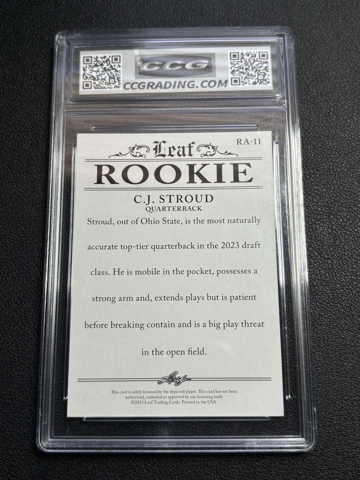 C.J. Stroud 2023 Leaf Rookie Achievement CCG 10