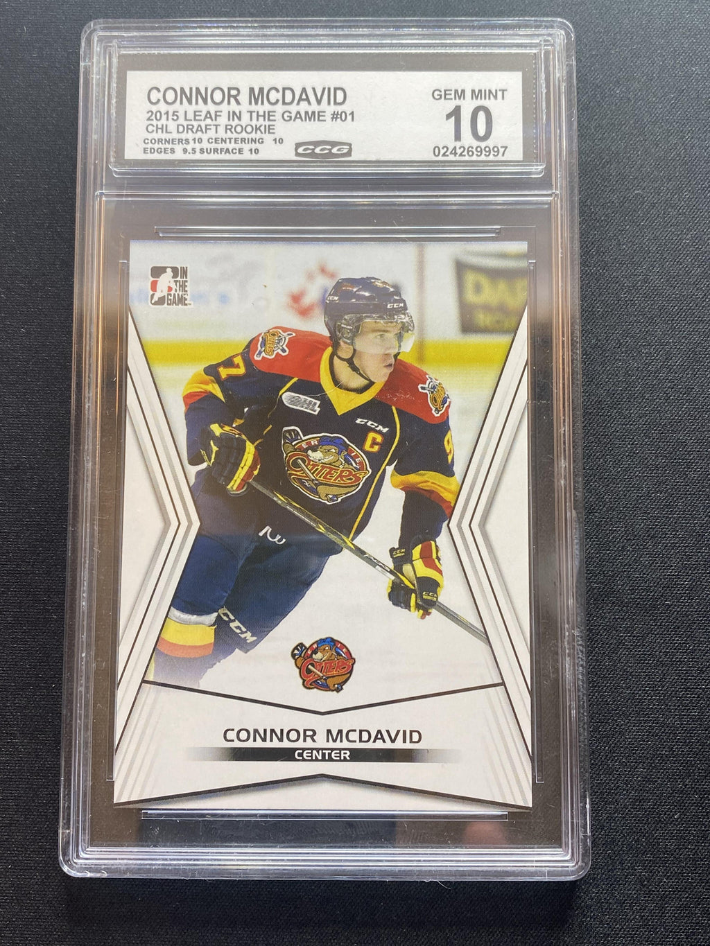 Connor McDavid 2015 Leaf In The Game 1 CCG 10 RC