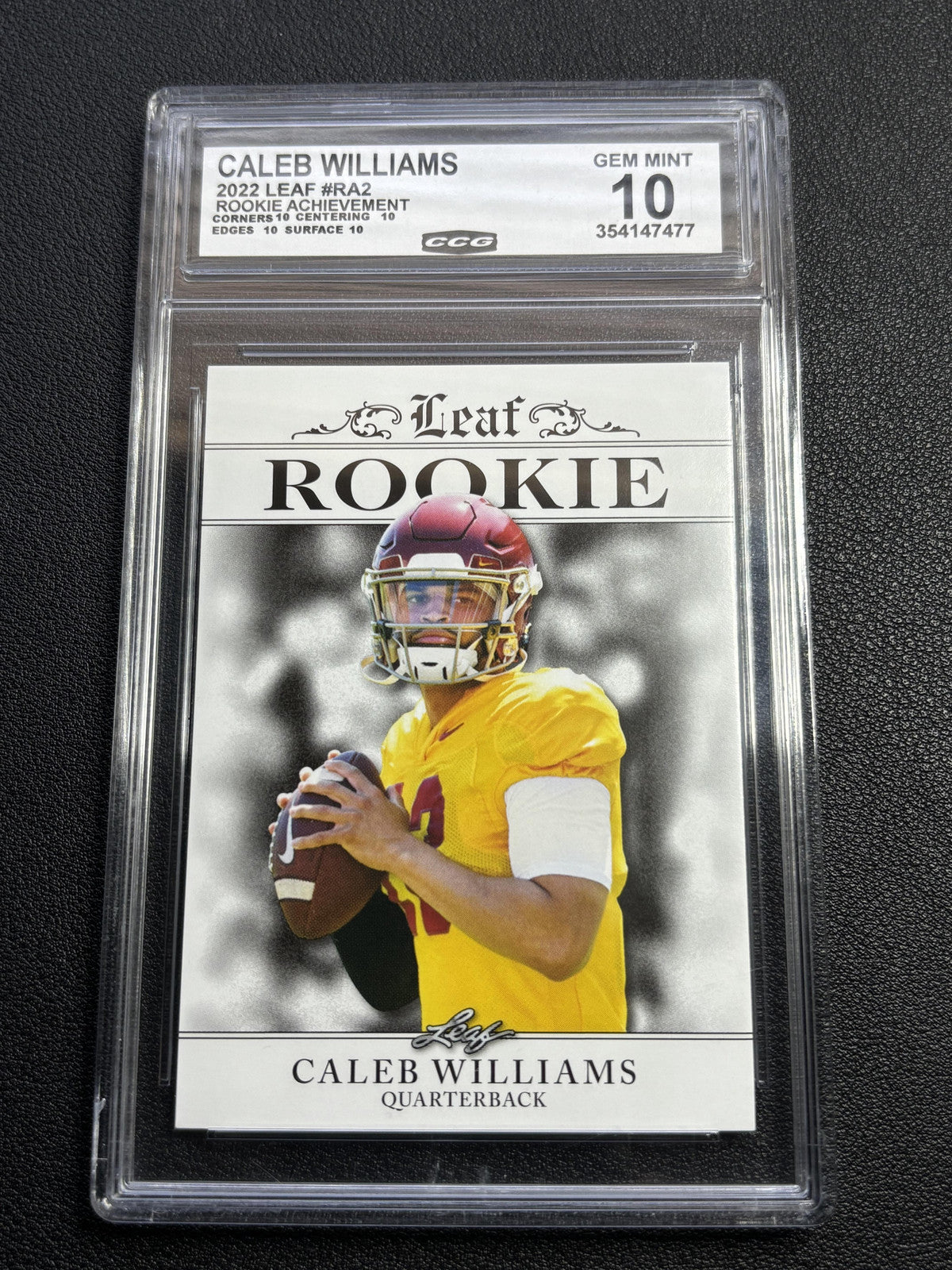 Caleb Williams 2022 Leaf Rookie Achievement CCG 10