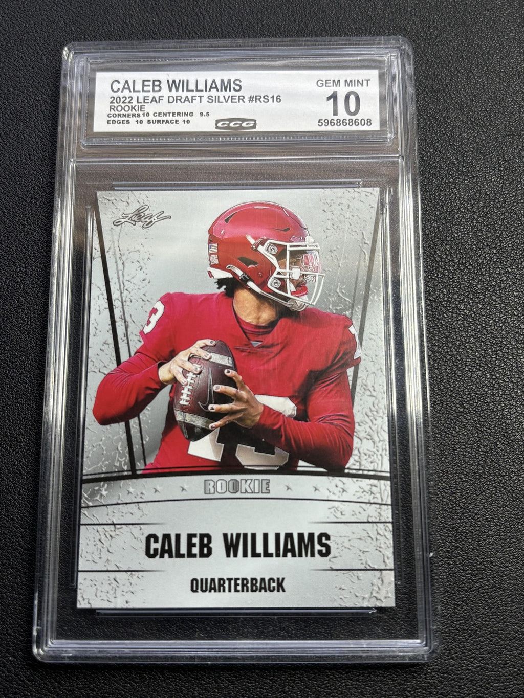 Caleb Williams 2022 Leaf Draft Silver Rookie CCG 10