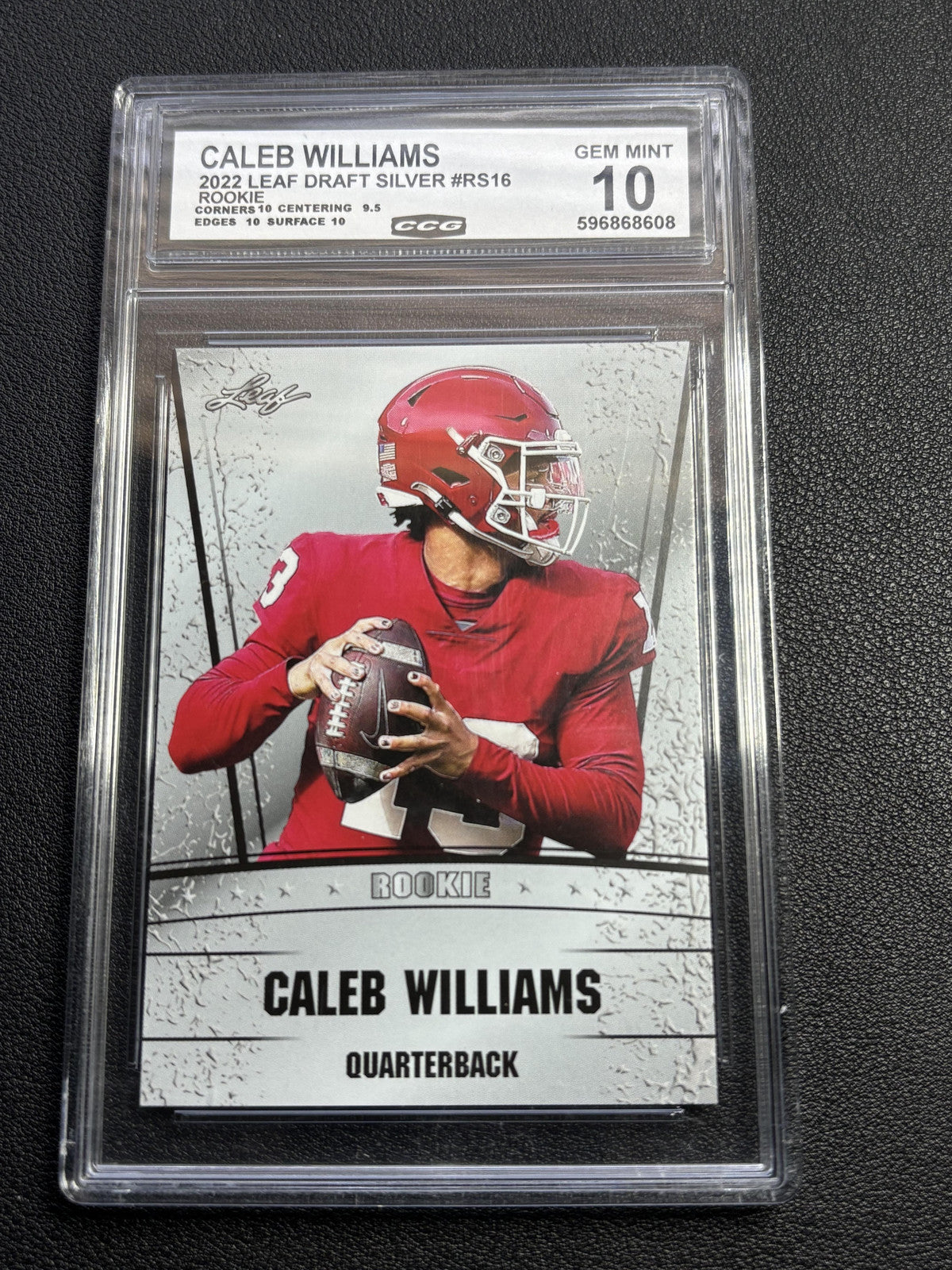 Caleb Williams 2022 Leaf Draft Silver Rookie CCG 10