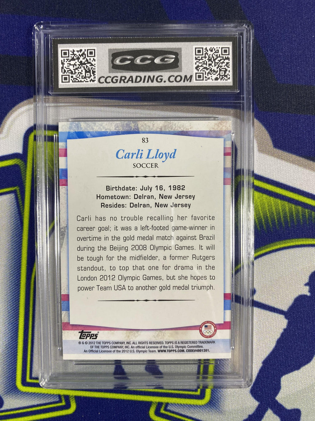Carli Lloyd 2012 Topps US Olympic Team 83 CCG 10 RC